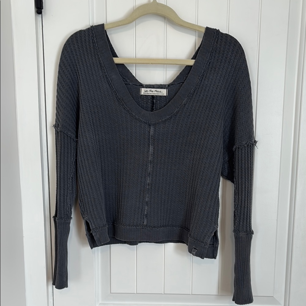 We The Free Charcoal Knit Pullover